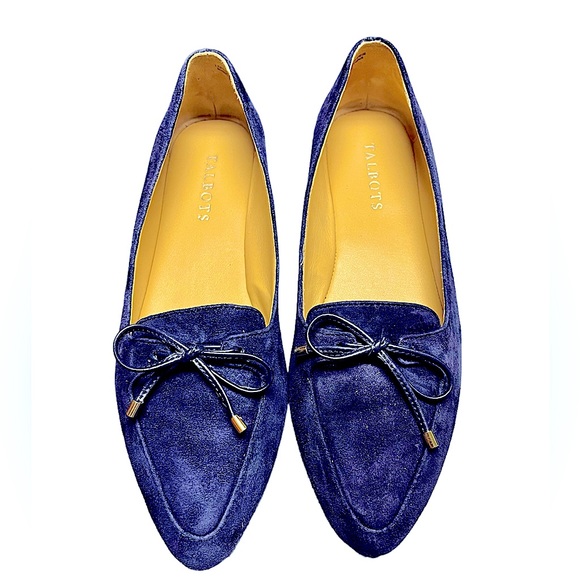 Talbots Francesca Navy Suede Driving Moccasin Flat With Bow Size 7.5 - Picture 3 of 3